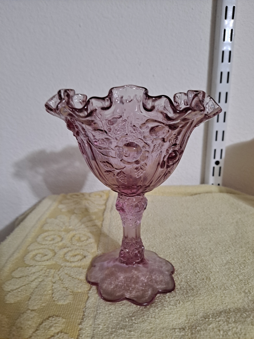 Vintage Dusty Rose Pedastal Compote